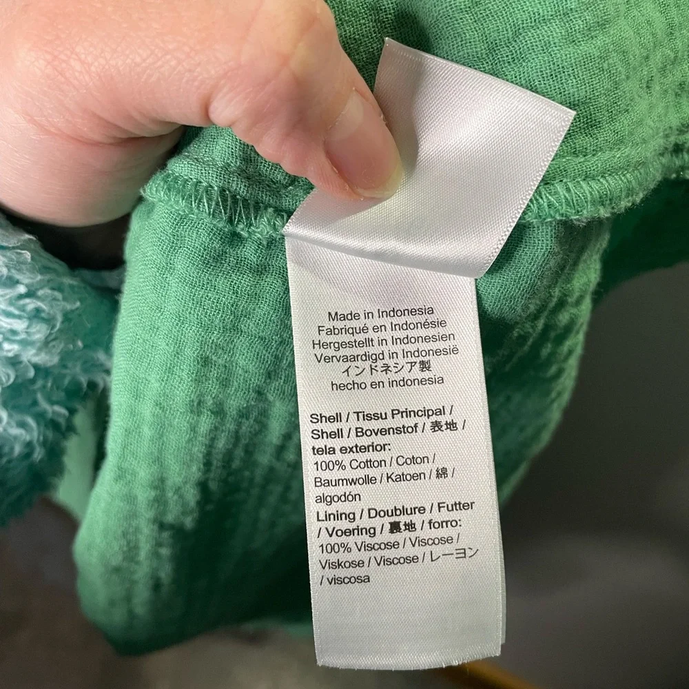 NWT J. Crew Green Squareneck Soft Gauze Dress Smocked Back Spring Summer - Picture 8 of 11